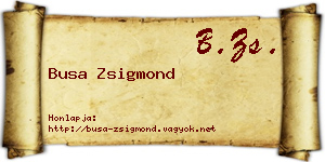 Busa Zsigmond névjegykártya